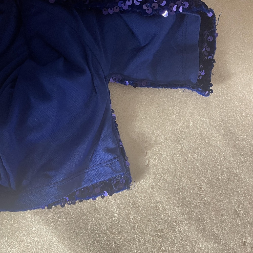 Midnight Doll Sequin Dress Women M Blue One Shoulder Bodycon Holiday Club Party - Picture 8 of 10